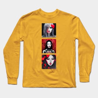 Triple Japanese Portraits - Eye Voodoo Long Sleeve T-Shirt